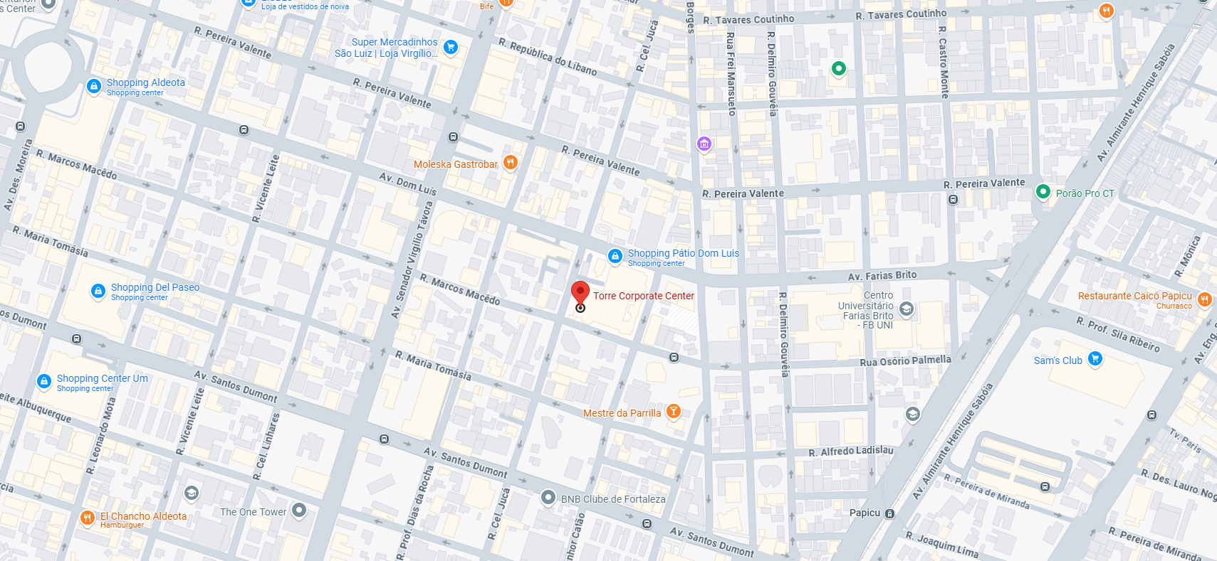 Localização da clínica da Dra. Priscila Babiuk na Aldeota, Fortaleza-CE